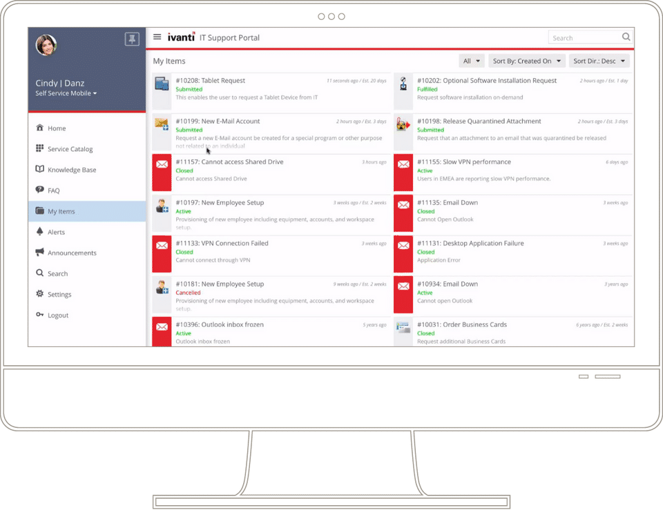 Ivanti Service Manager screenshot