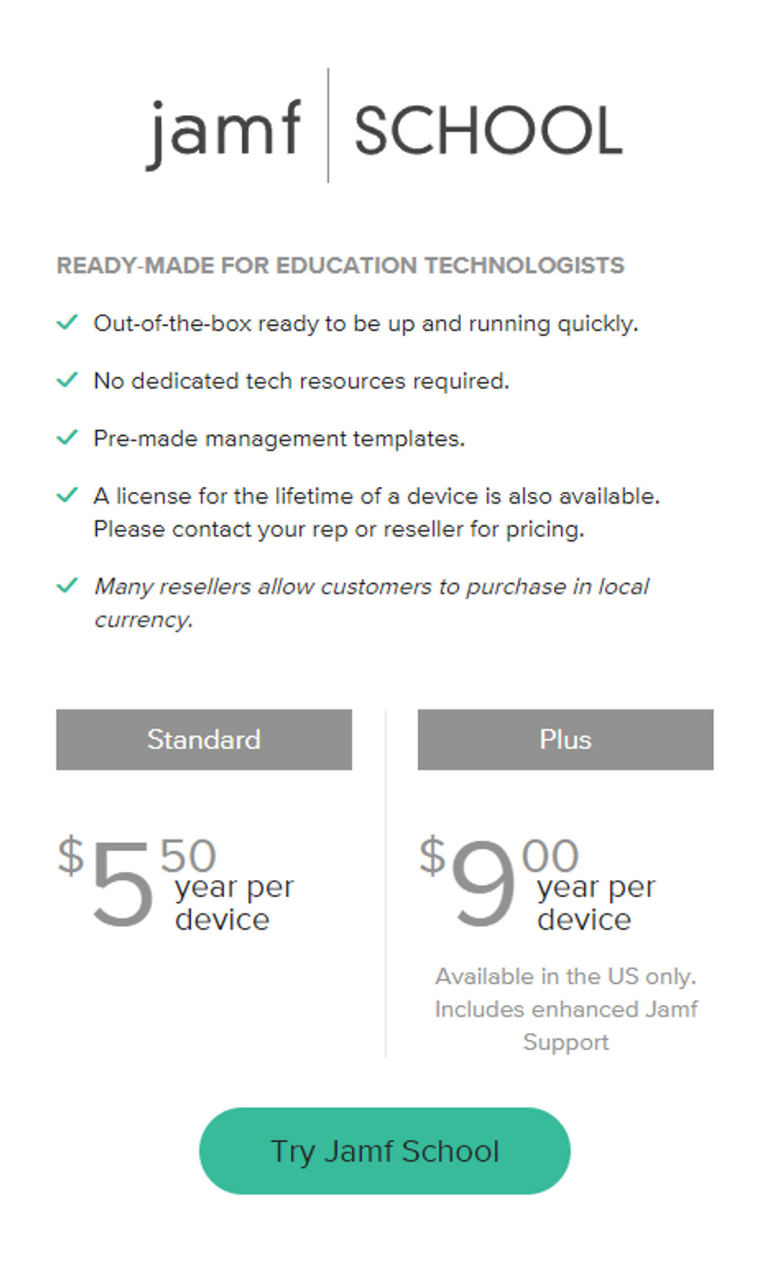 Jamf School pricing