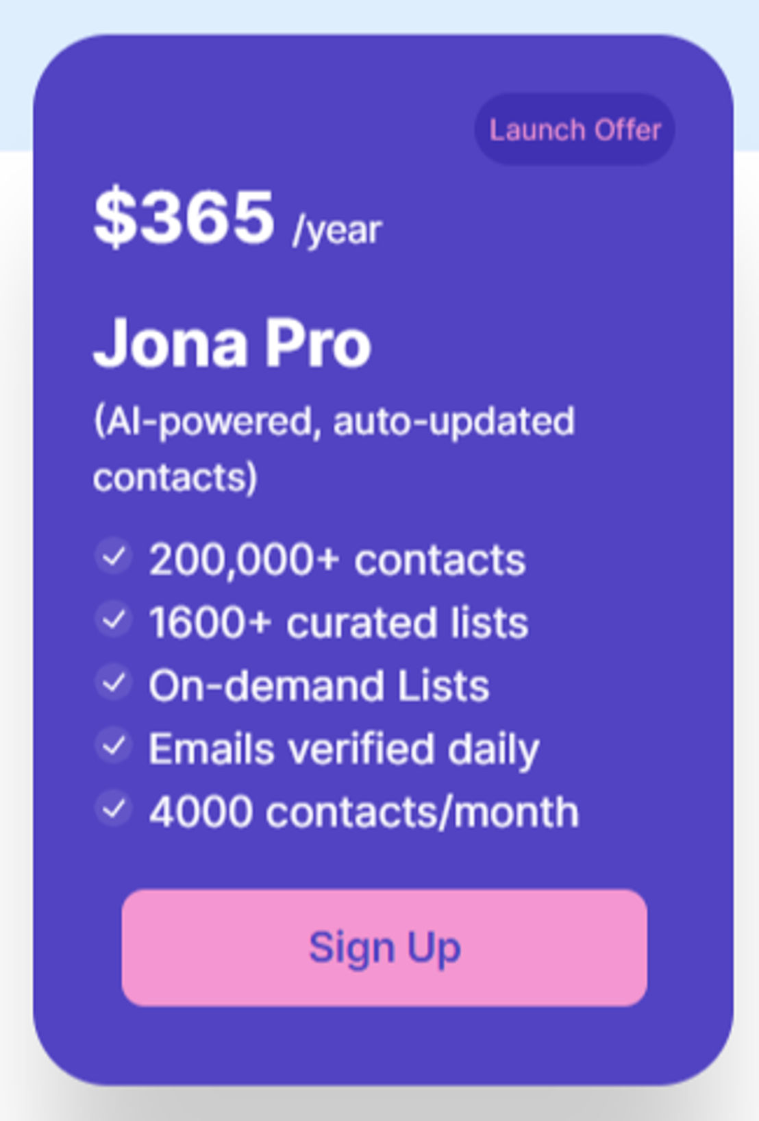 Jona pricing