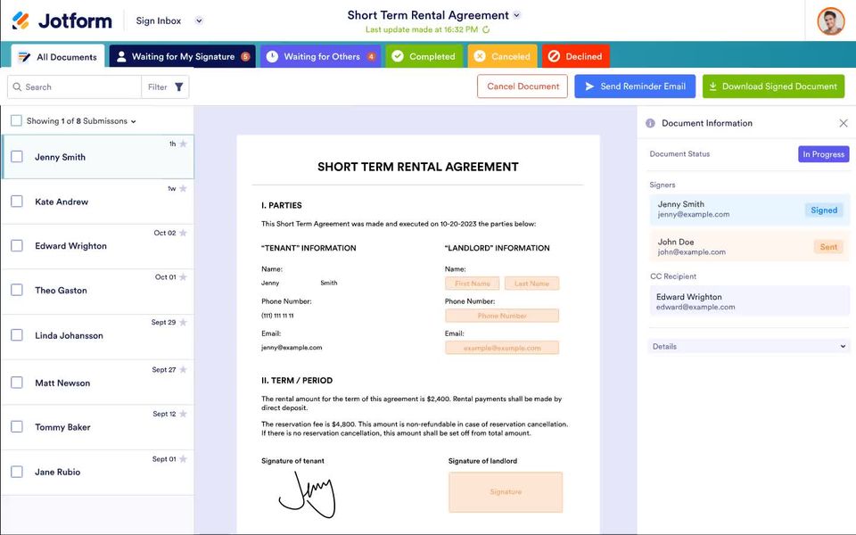 Short Term Rental Agreement