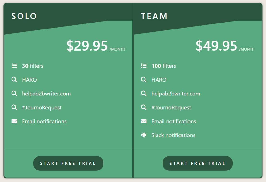 Journoconnect pricing