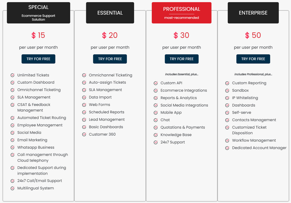 Kapture CRM pricing