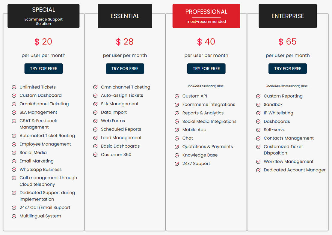 Kapture CRM pricing