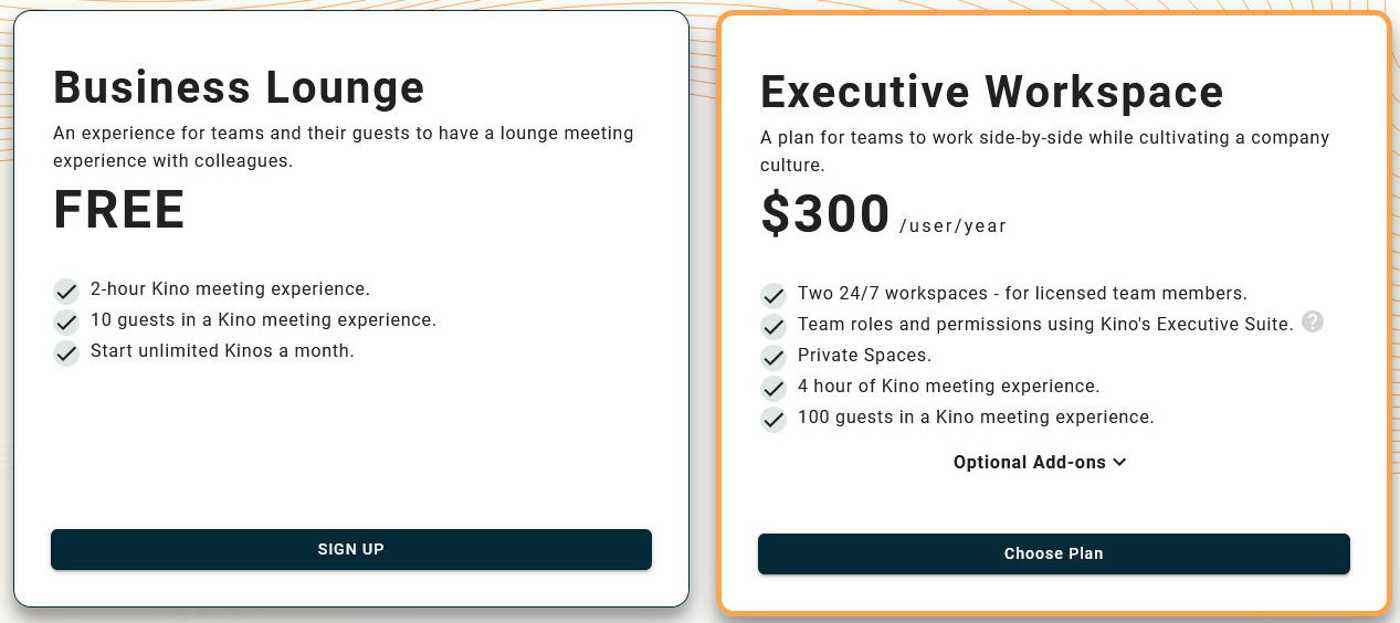 Kino pricing