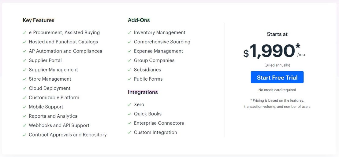 kissflow-procurement-cloud pricing