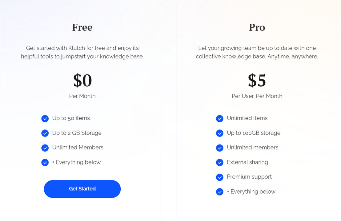 Klutch pricing