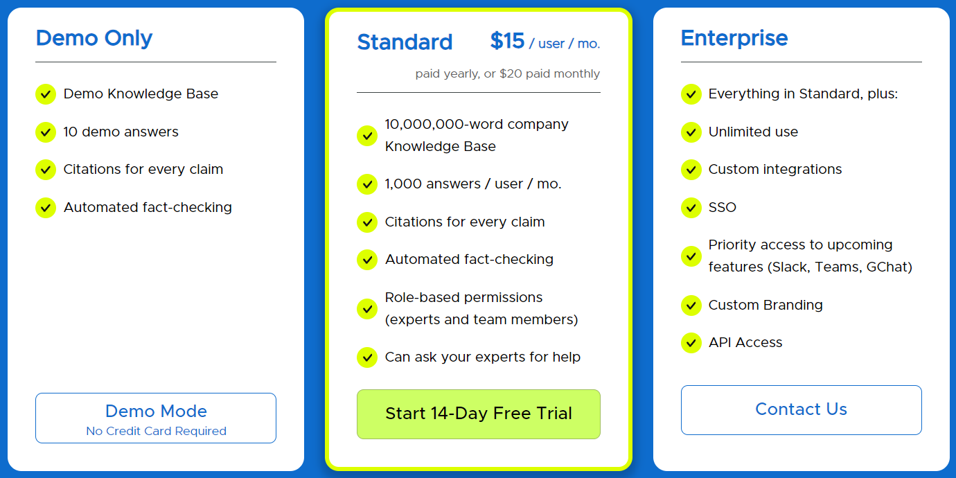 KnowledgeBot pricing