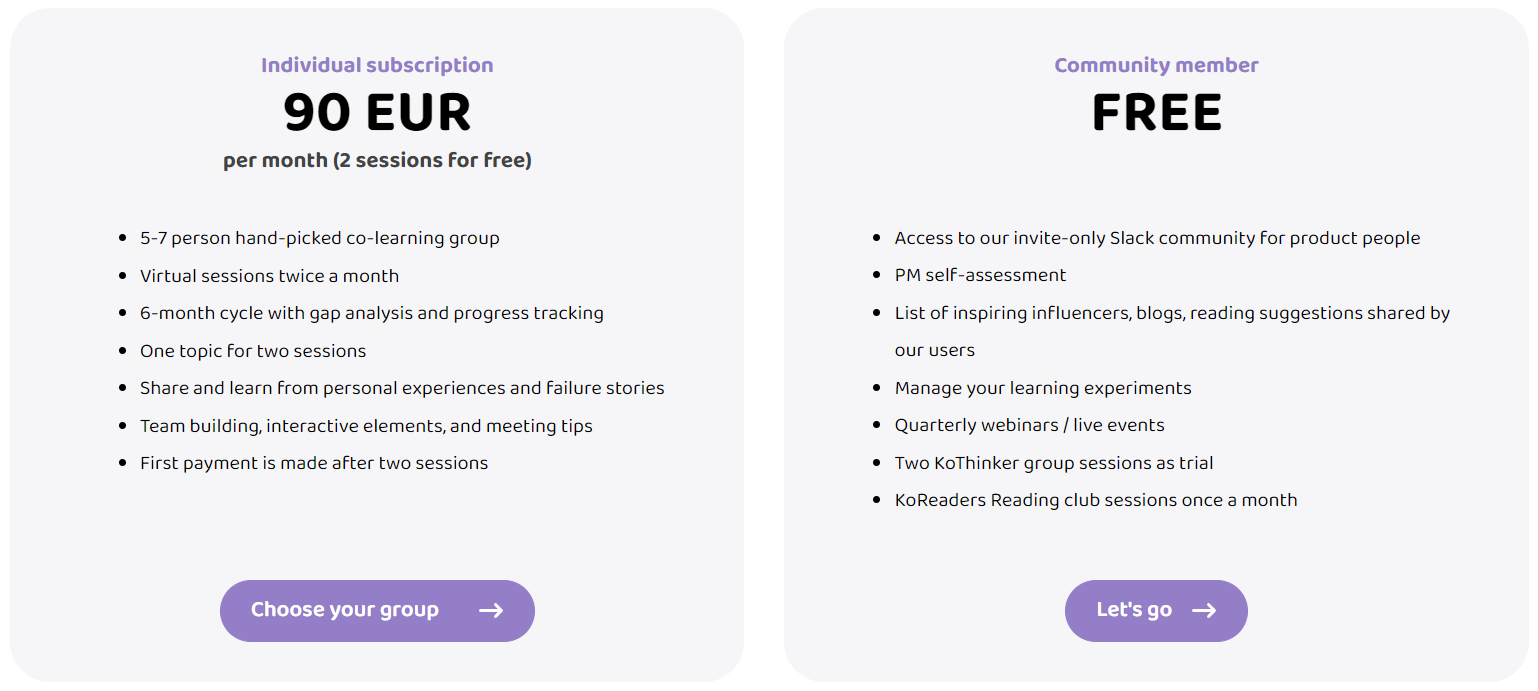 KOTHINKER pricing