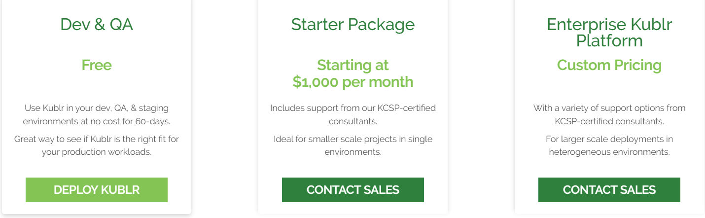 kublr pricing