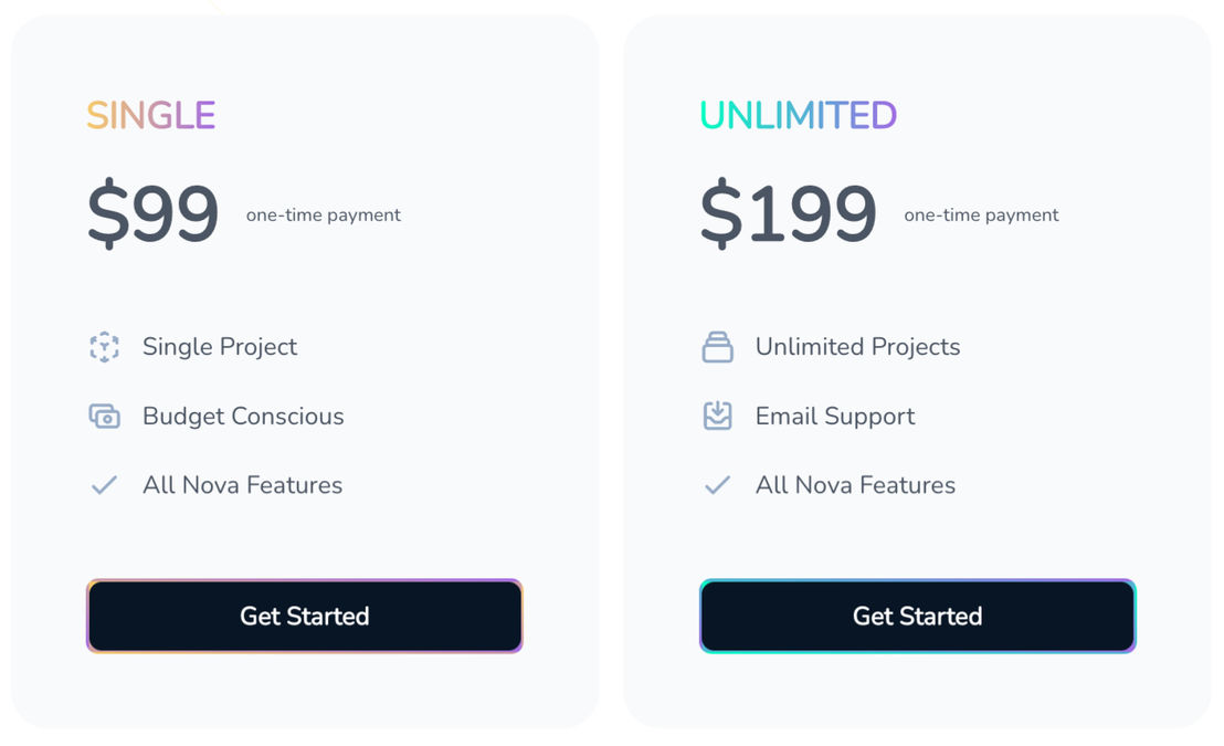 Laravel Nova pricing