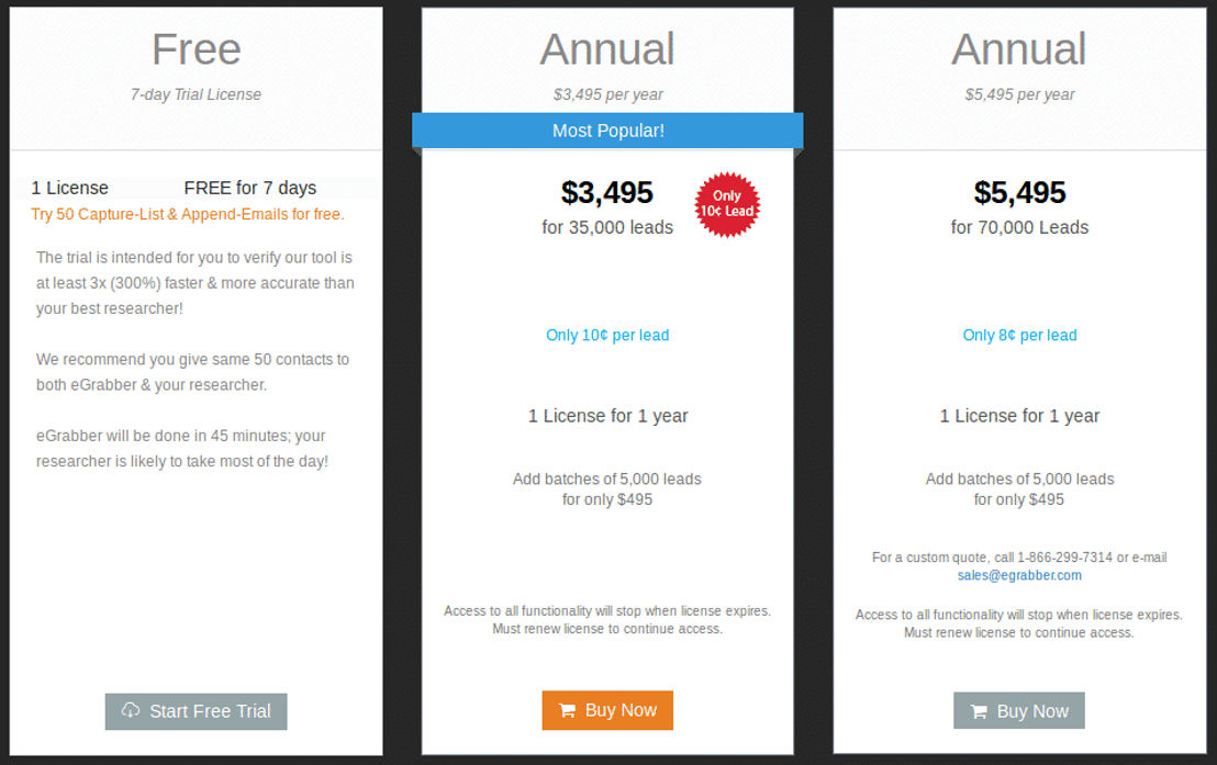 leadgrabber-pro pricing