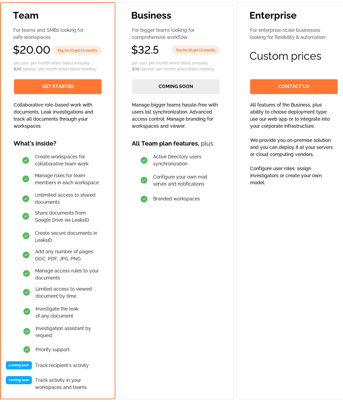 LeaksID pricing