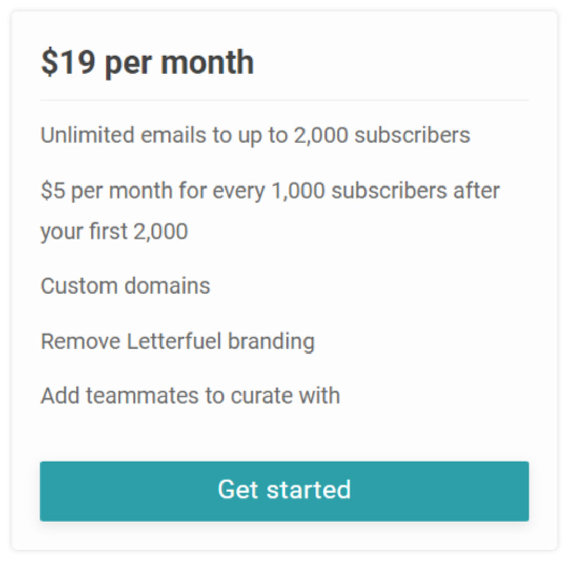 letterfuel pricing