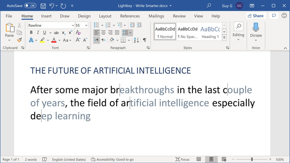 Predictive Text in Microsoft Word | Lightkey-thumb