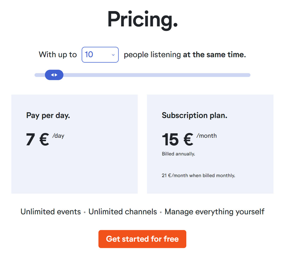 LiveVoice pricing