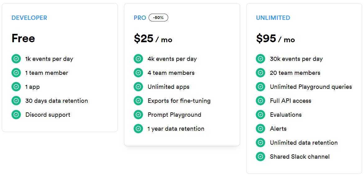 LLMonitor pricing