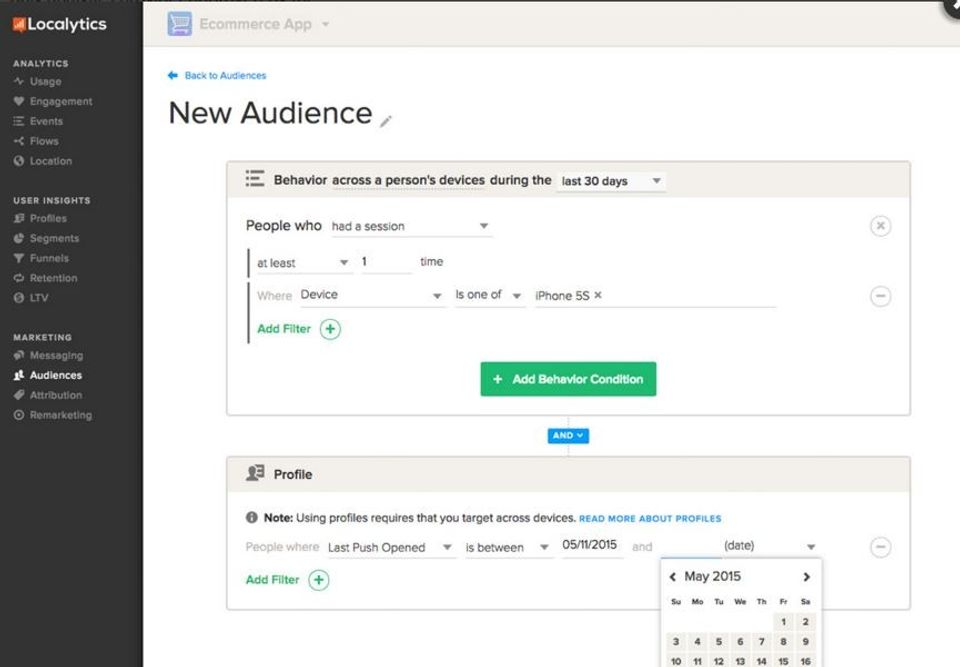 Localytics screenshot: Localytics - New Audience-thumb