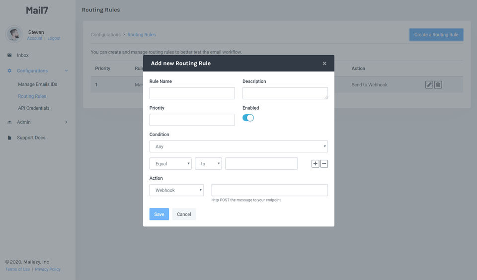 Routing Rules screenshot 