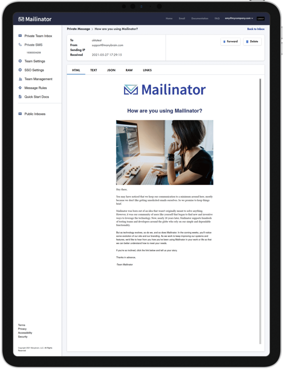 Mailinator ipad