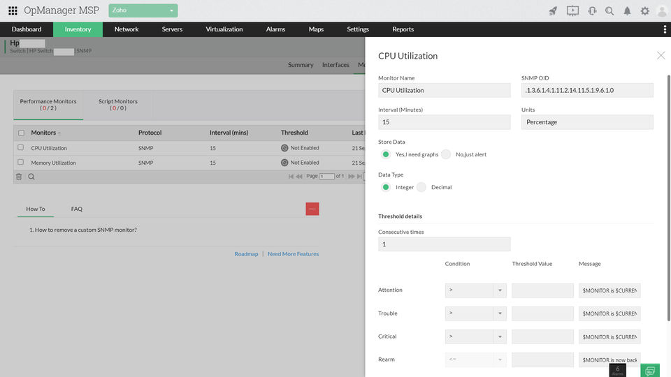 CPU Utilization screenshot