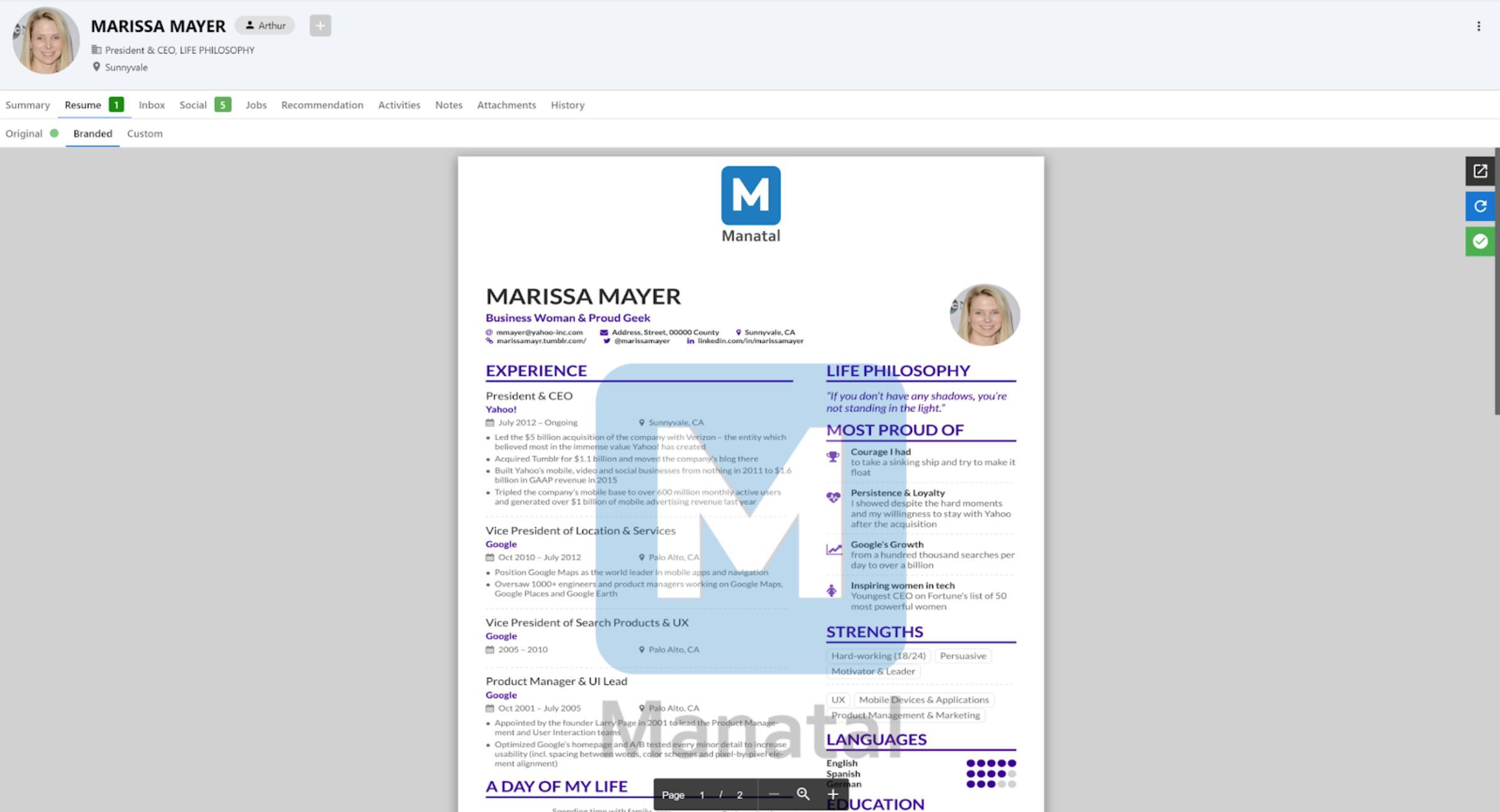 Branded Resume