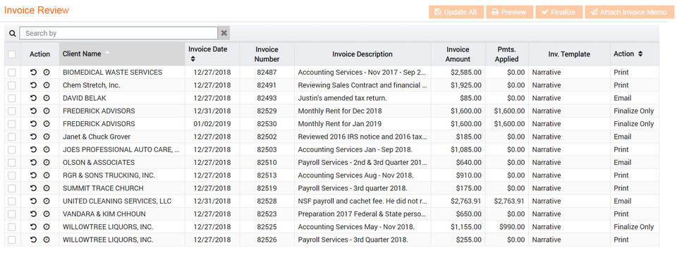 Mango Billings : Invoice Review screenshot-thumb