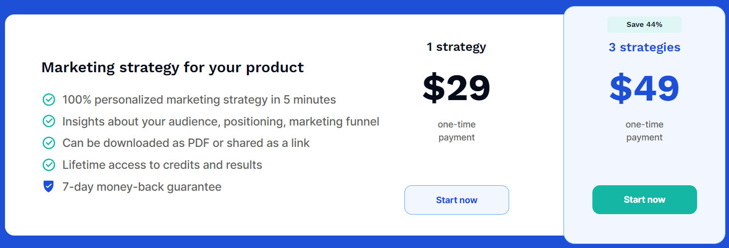 Marketing Strategy Generator pricing