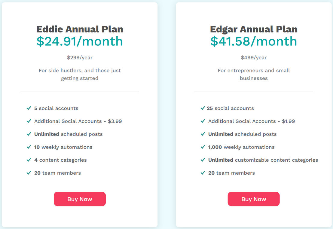 MeetEdgar pricing