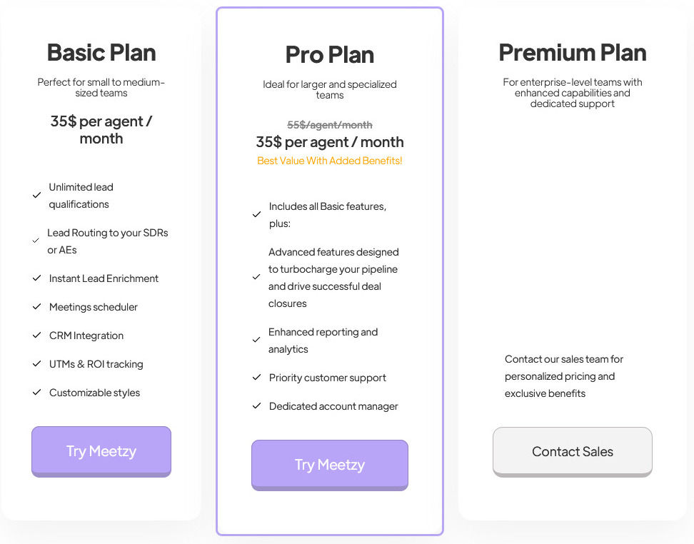 Meetzy pricing