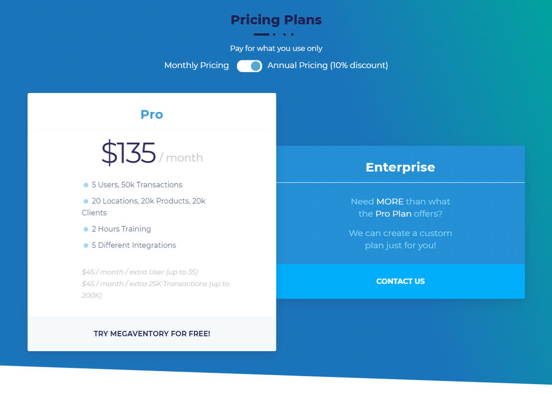 megaventory pricing