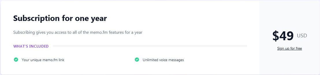 Memo.fm pricing