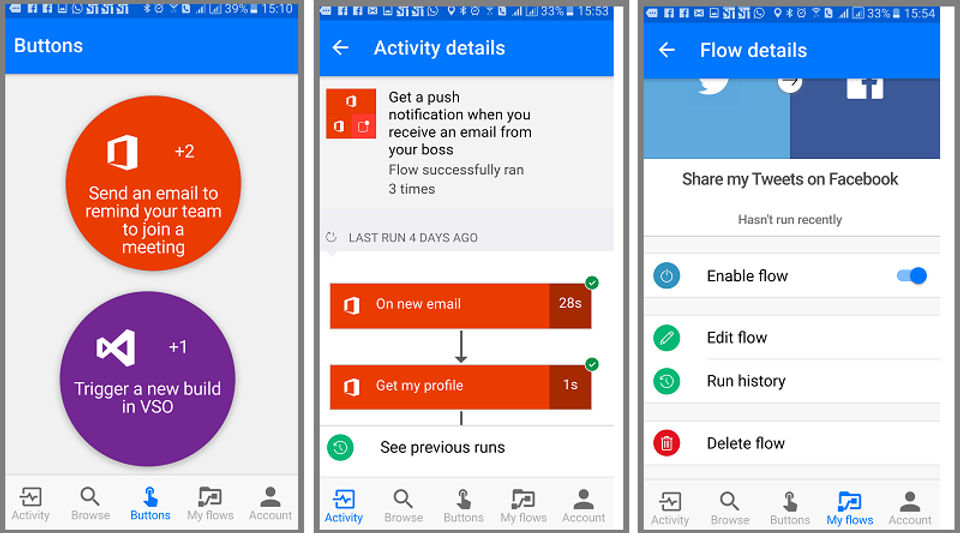 Microsoft Flow screenshot: Manage workflows on mobile devices-thumb