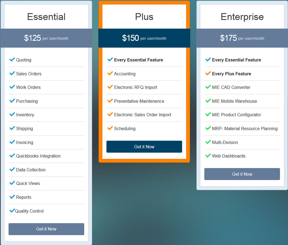 MIE Trak Pro pricing