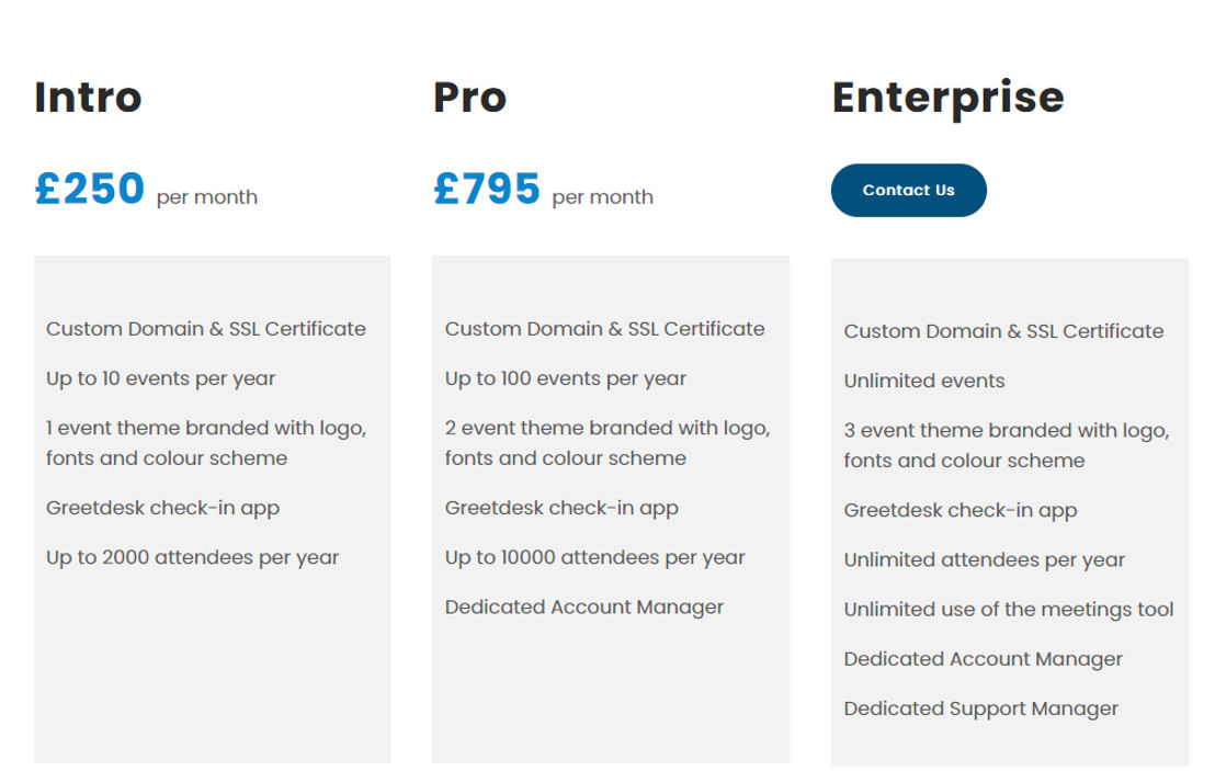 Mitingu pricing