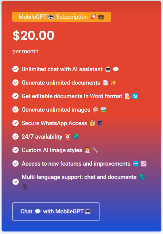 mobilegpt pricing