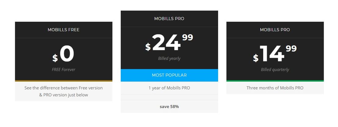 mobills pricing