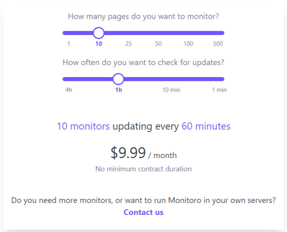 Monitoro pricing