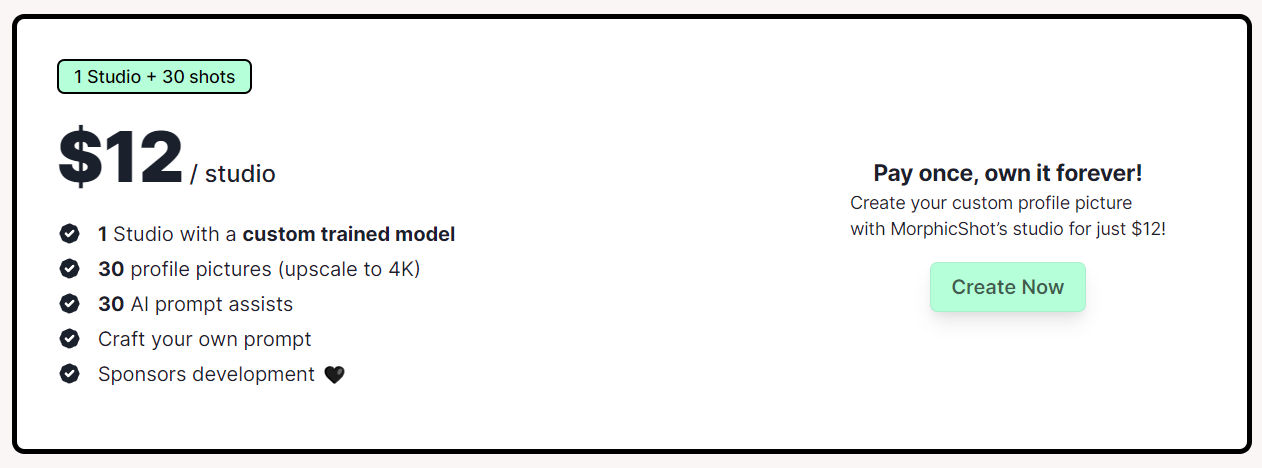 morphicshot pricing