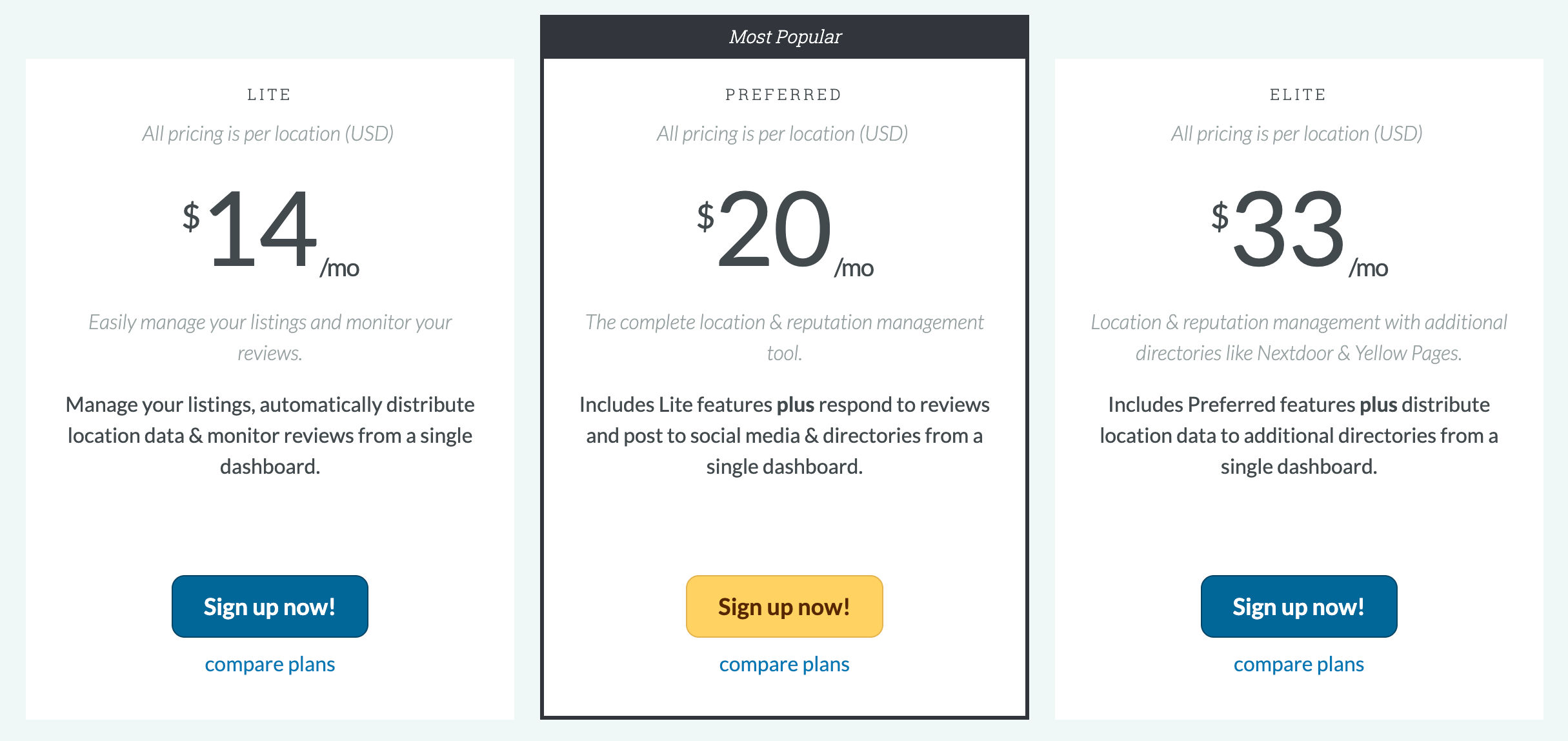 Moz Local pricing