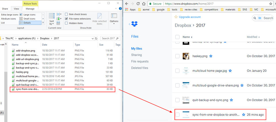 Dropbox sync