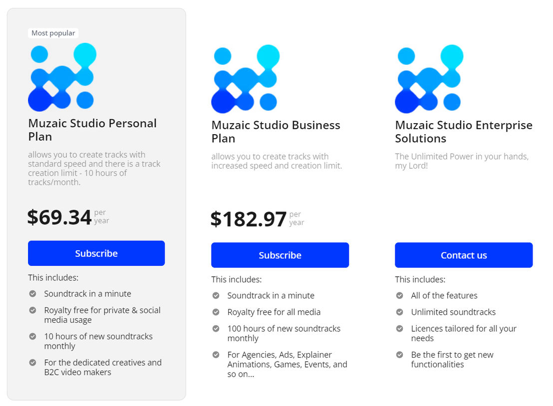 muzaic-studio pricing