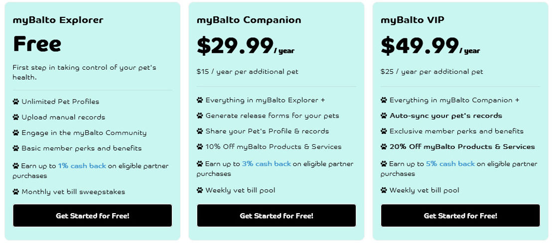 myBalto pricing