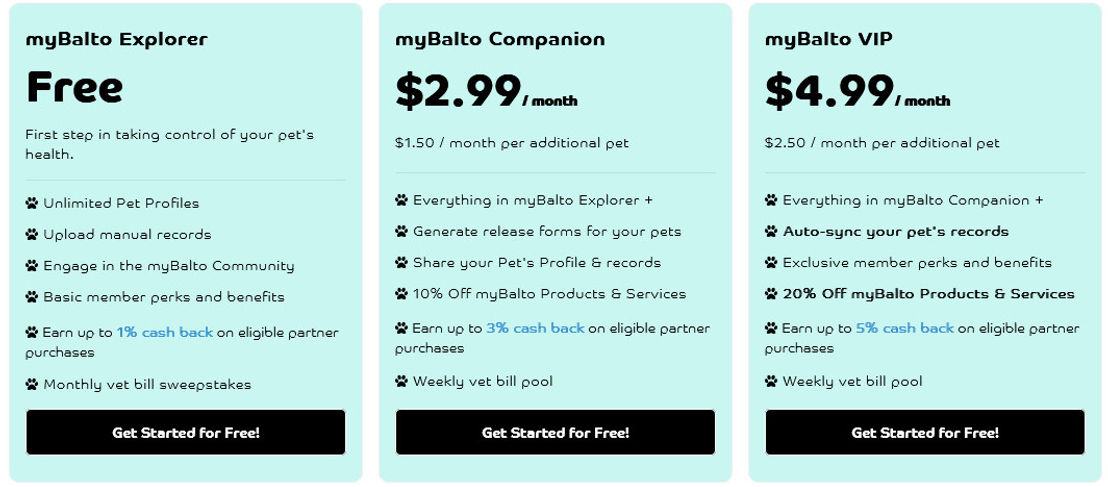 myBalto pricing