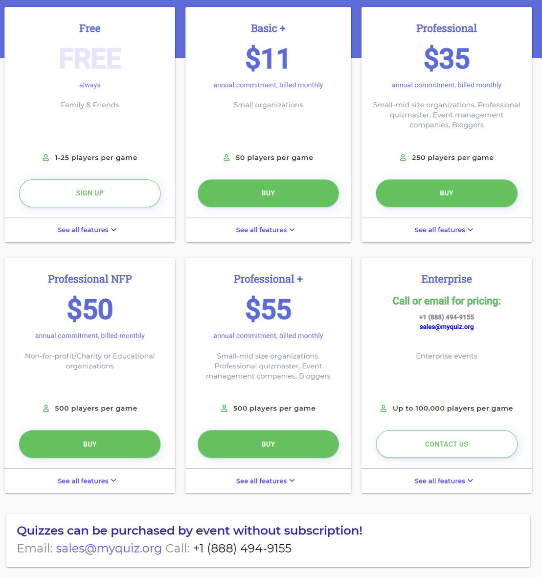 myquiz pricing