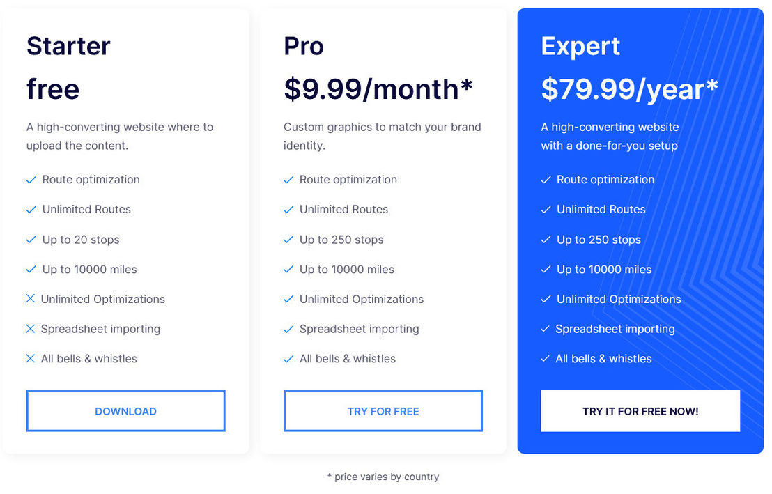 MyWay Route Planner pricing