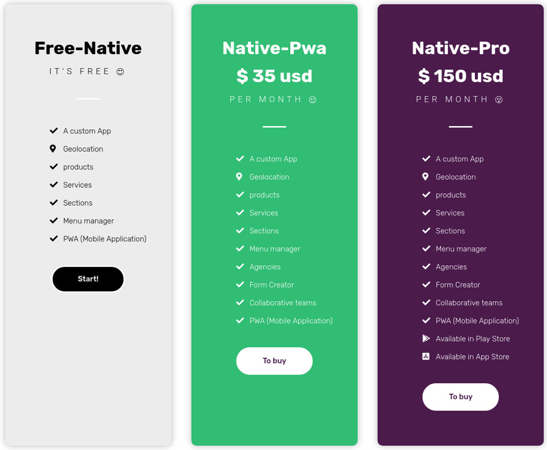 Native pricing