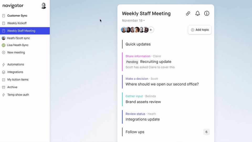 Change My Meeting schedule