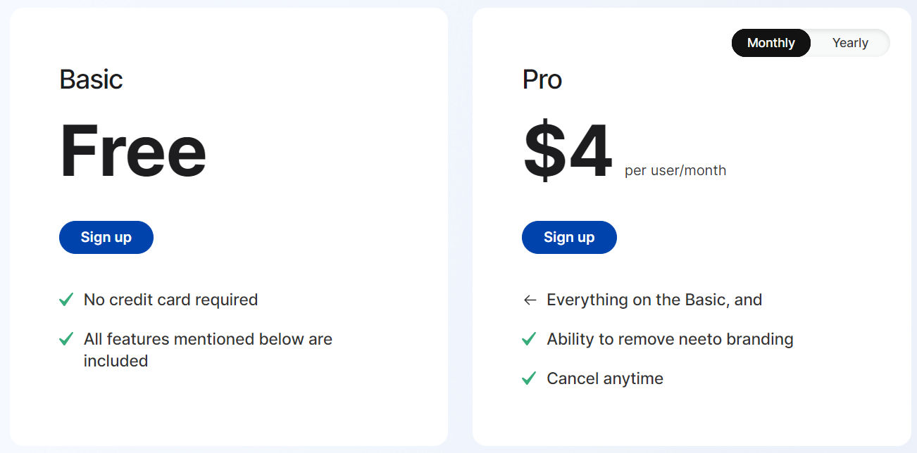 neetoCal pricing