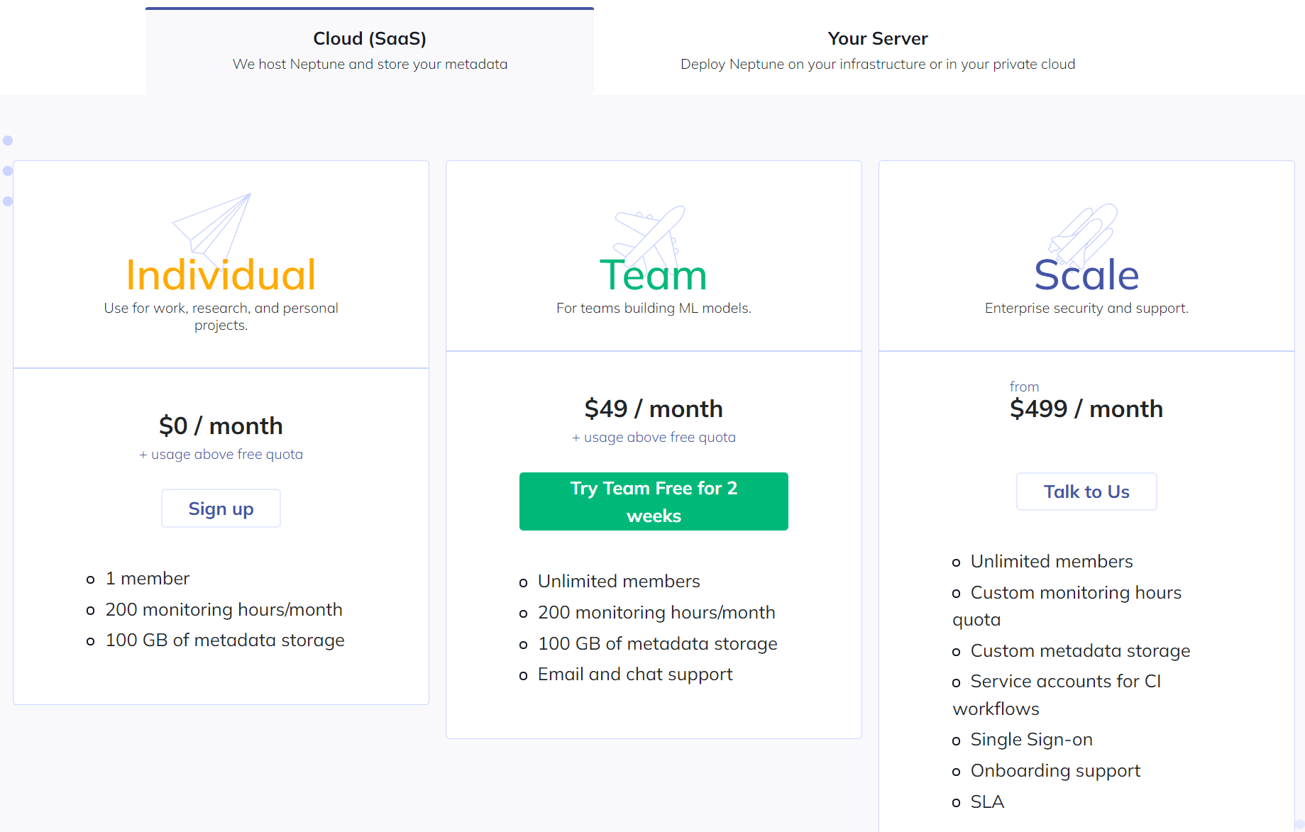 neptune.ml pricing