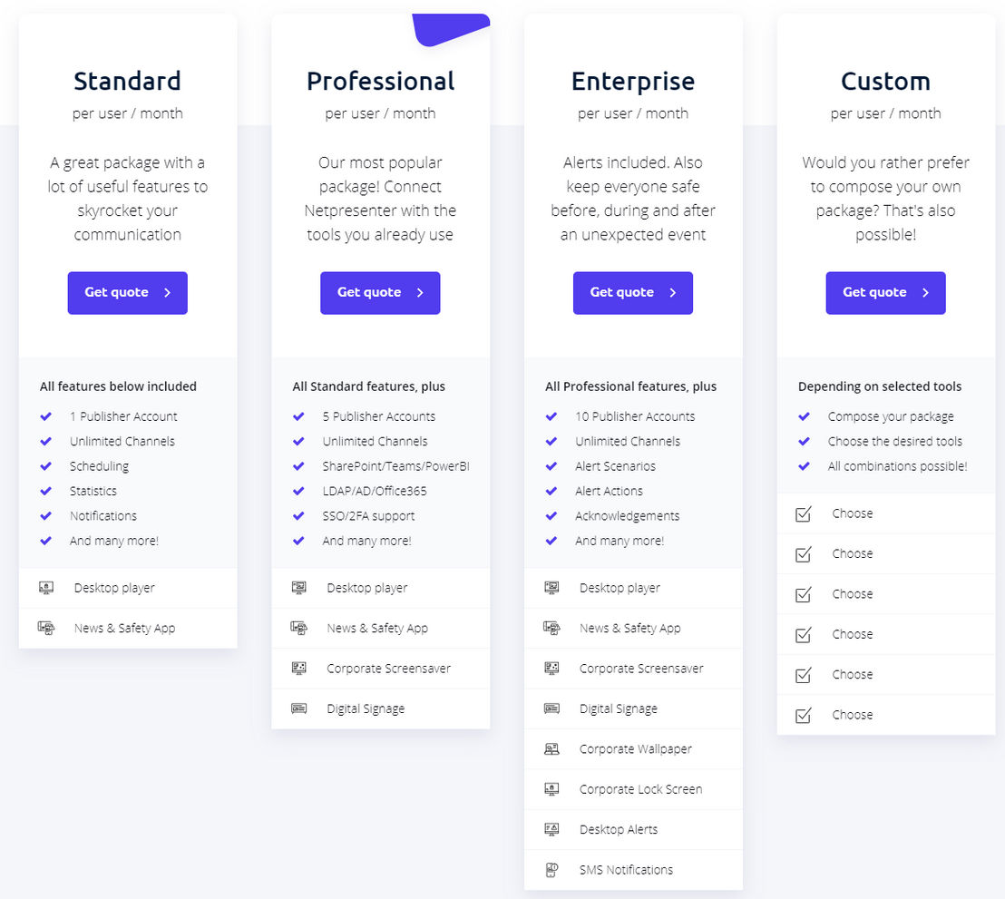 Netpresenter pricing